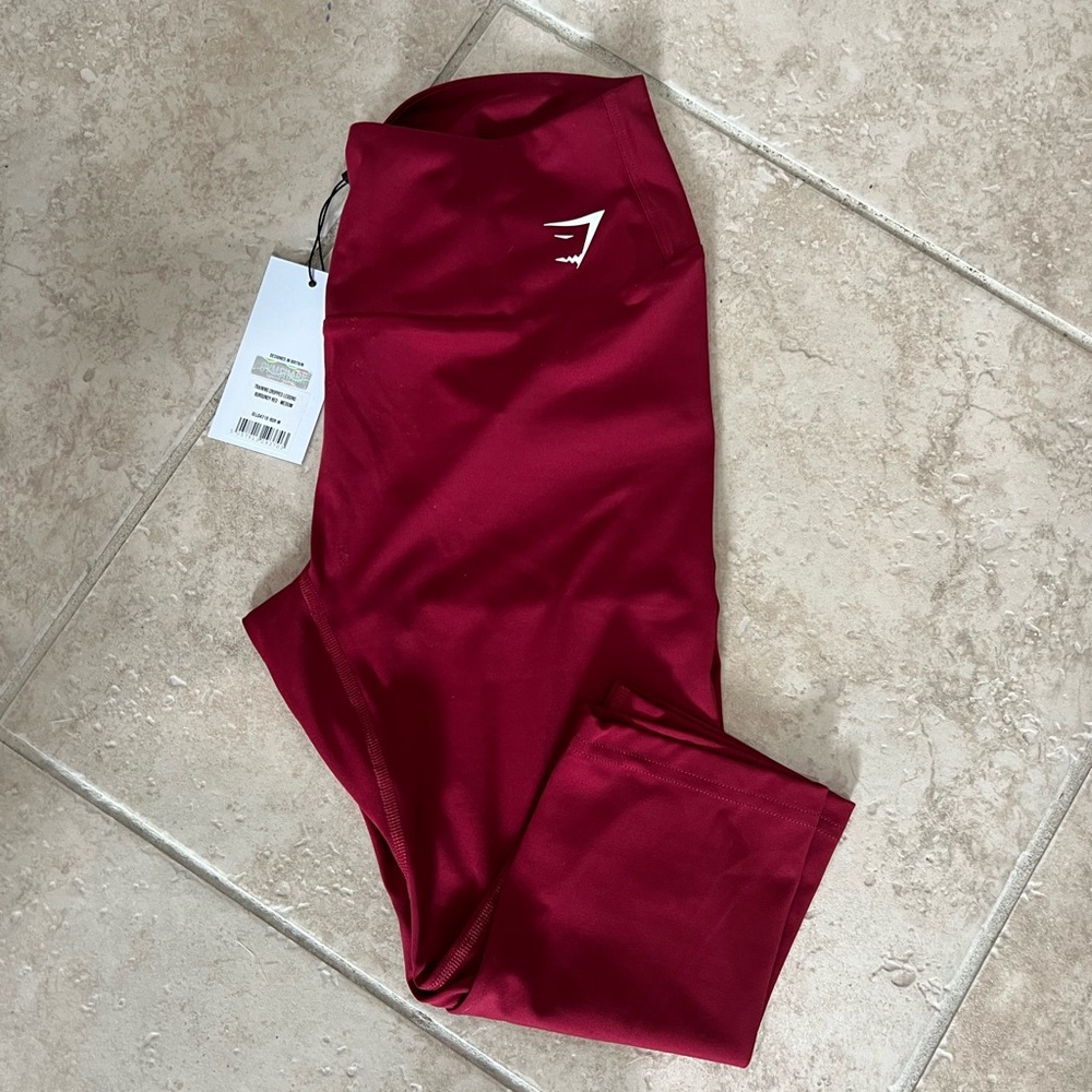 Gymshark Burgundy Training Cropped Leggings